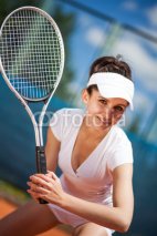 Naklejki Female playing tennis
