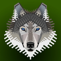 Fototapety Geometric wolf's face. Vector image front view of wolf head