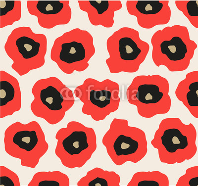Abstract poppy flower pattern. Vector illustration