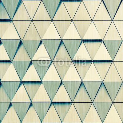 Abstract 3d illustration of modern aluminum ventilated facade of triangles