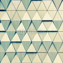 Obrazy i plakaty Abstract 3d illustration of modern aluminum ventilated facade of triangles