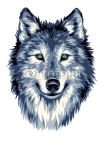 Naklejki Blue wild wolf