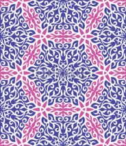 Fototapety Pink and Blue abstract hand-drawn seamless pattern.