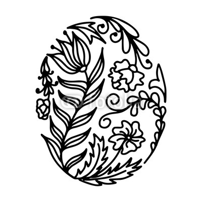 Happy Easter Lettering Egg. Vector illustration