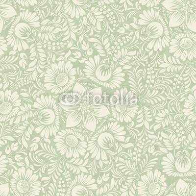 Seamless background in folk style green color