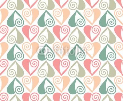 Vector seamless pattern in pastel colors with hearts. Valentines day background