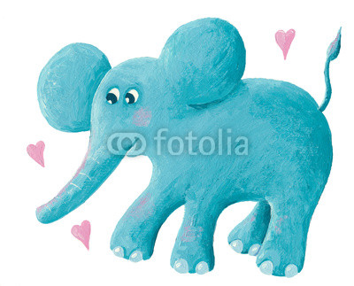 Cute blue elephant