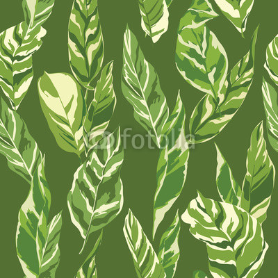 Tropical Leaves Background - Vintage Seamless Pattern