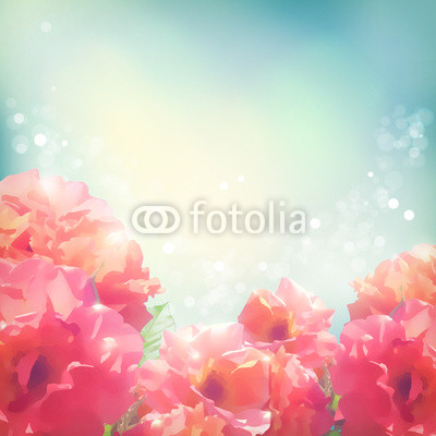 Shining flowers roses (peonies) background