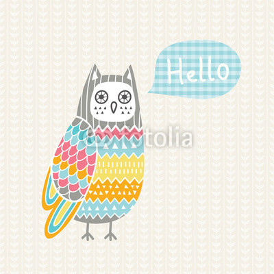 Vector illustration with colorful owl