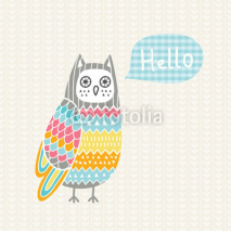 Naklejki Vector illustration with colorful owl