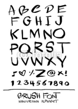 Naklejki Hand drawn alphabet letters set, isolated.
