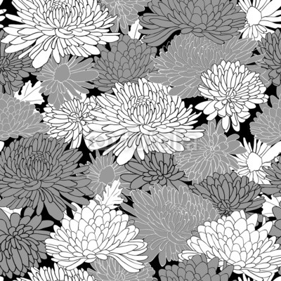 Floral Pattern. Background With Chrysanthemum.