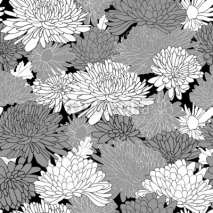 Fototapety Floral Pattern. Background With Chrysanthemum.