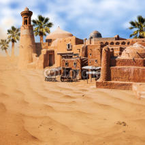 Fototapety Old fantasy asian city in the desert