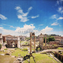Fototapety Itale - Rome / forum romaiin (effet vintage)