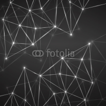 Naklejki Abstract geometric background with connecting dots and lines. Modern technology concept. Polygonal structure