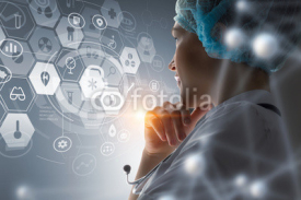 Obrazy i plakaty Modern medical technologies concept . Mixed media