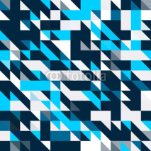 Obrazy i plakaty Triangle geometric shapes pattern. black and blue