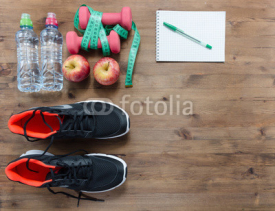 Fototapety Fitness concept with  sneakers