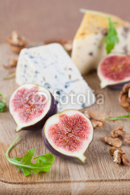 Cheese board with figs and nuts
