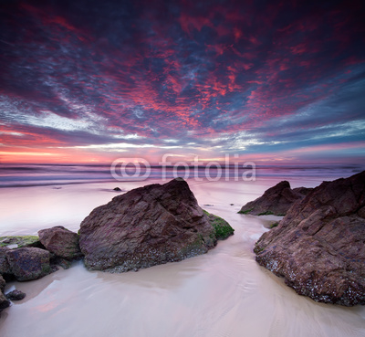 australian seascape at dawn on square format