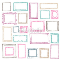 Naklejki Seamless photo frame set pattern in vector