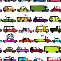 Naklejki Toy cars collection, seamless pattern for your design