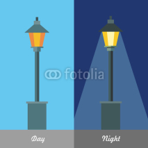Street Light Vector Illustration at Day and Night