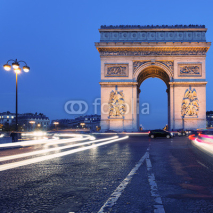 Fototapety famous Arc de Triomphe by night