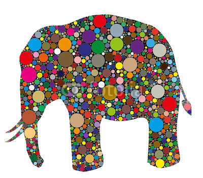 elefante composto da colori
