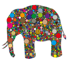 Naklejki elefante composto da colori