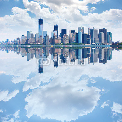 Panoramic image of lower Manhattan skyline 