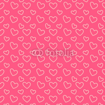 Fototapety cute outlined hearts on a pink backgroung