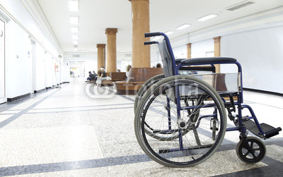 wheelchair hospital corridor