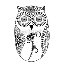 Naklejki Abstract floral owl, vector