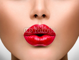 Naklejki Sexy Lips. Beautiful Make-up Closeup