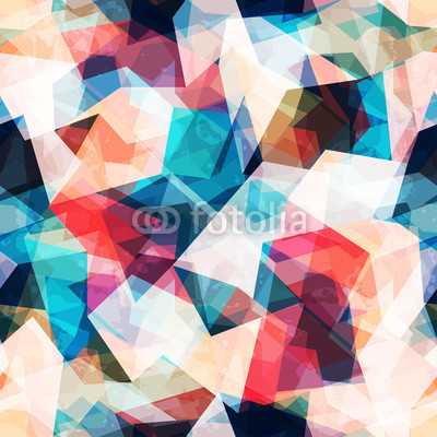 colored mosaic seamless pattern with grunge effect