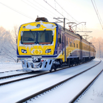 Fototapety train in winter