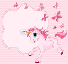 Fototapety Baby unicorn place card