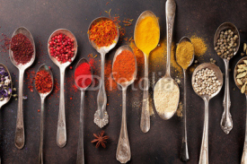 Various spices spoons