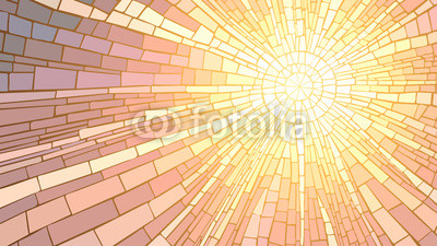 Vector illustration of mosaic sunset.
