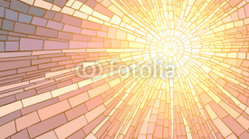 Obrazy i plakaty Vector illustration of mosaic sunset.
