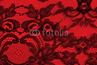 Black and red fine lace texture