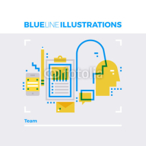 Team Blue Line Illustration.
