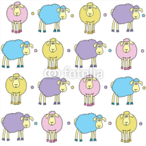 Fototapety Sheeps coloured