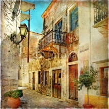 Naklejki pictorial old streets of Greece