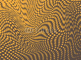 Naklejki Halftone effect deformed into bulges and waves. Reptile skin resemblance. Vector background
