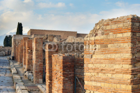 Street in Pompei ruins, Italy.