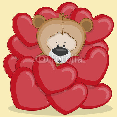 Bear in hearts